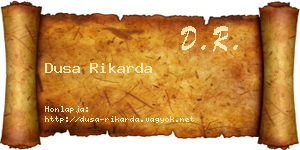 Dusa Rikarda névjegykártya